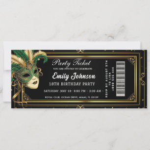 blue party ticket invitations
