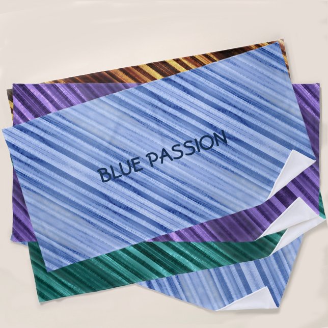 Blue Passion Diagonal Striped Personalised Beach Towel (Creator Uploaded)