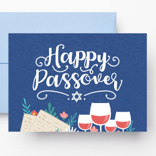Blue Passover Postcard