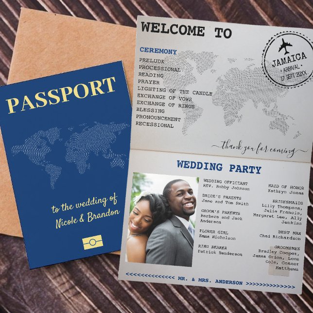 Blue Passport Jamaica Destination Wedding Programme (Blue Passport Jamaica Destination Wedding Program
)