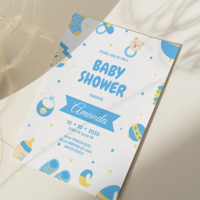 Blue Pastel Baby Shower Invitation (Creator Uploaded)