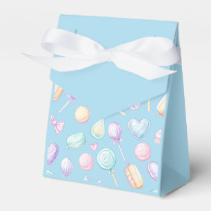 "Blue Pastel Balloon and Heart Favor Box" Favour Box