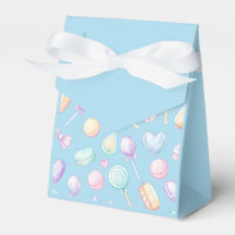 "Blue Pastel Balloon and Heart Favour Box"