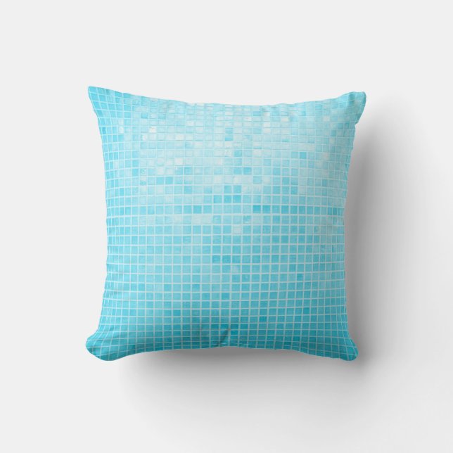 Blue pastel ceramic wall and floor tiles abstract  cushion (Front)