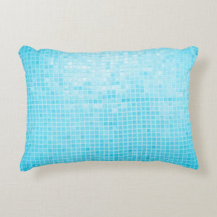 Blue pastel ceramic wall and floor tiles abstract decorative cushion