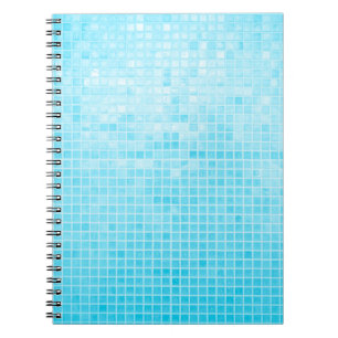 Blue pastel ceramic wall and floor tiles abstract notebook