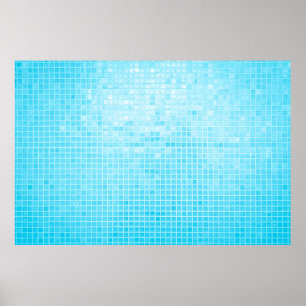 Blue pastel ceramic wall and floor tiles abstract  poster