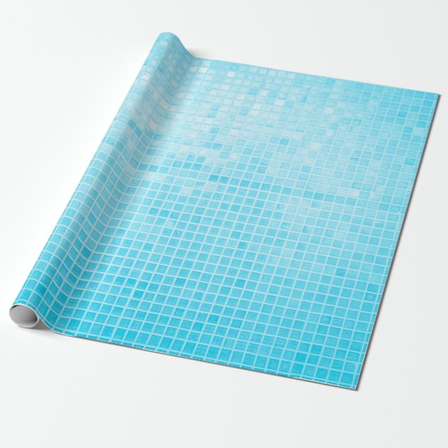 Blue pastel ceramic wall and floor tiles abstract  wrapping paper (Unrolled)