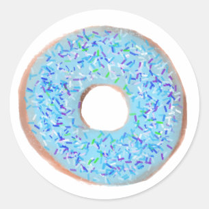 Blue pastel doughnut illustration Sticker
