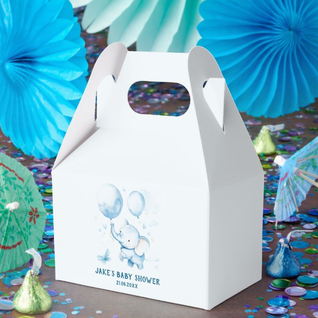 Blue Pastel Elephant Favour Box (Party)