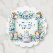 Blue Pastel Floral Fairy First Birthday -