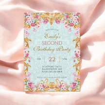 Blue Pastel Gold Second Baroque Rococo Birthday