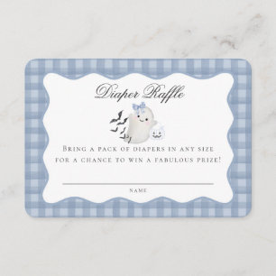 Blue Pastel Little Boo Ghost Diaper Raffle Insert