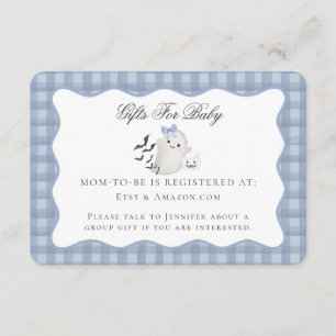 Blue Pastel Little Boo Ghost Registry Card Insert