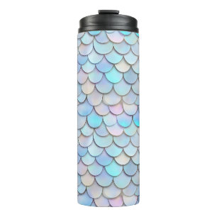 Blue Pastel Mermaid Scale Thermal Tumbler
