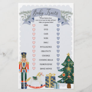 blue pastel nutcracker baby traits shower game