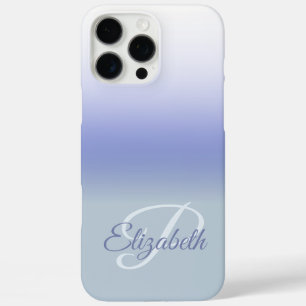 Blue Pastel Ombre  Initial Monogram Custom Name  iPhone 16 Pro Max Case
