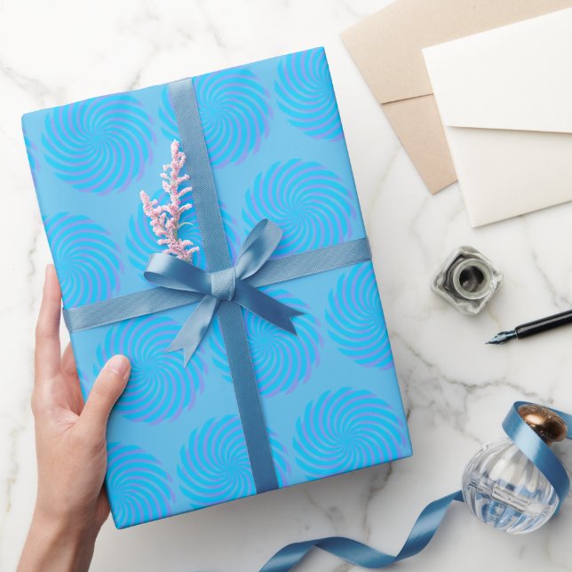 Blue Pastel Pink Abstract Wrapping Paper (Gifting)