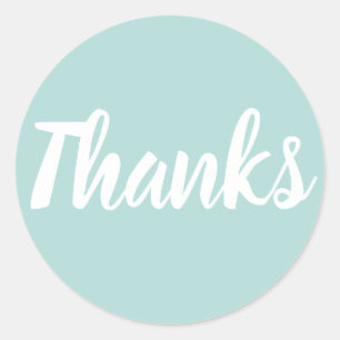 Blue pastel thank you simple business sticker