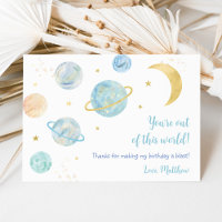 Blue Pastel Two the Moon Space Birthday