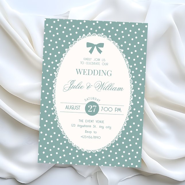 Blue pastel vintage wedding invitation (Creator Uploaded)