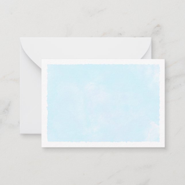 Blue Pastel Watercolor Blank All Occasion Card (Front)