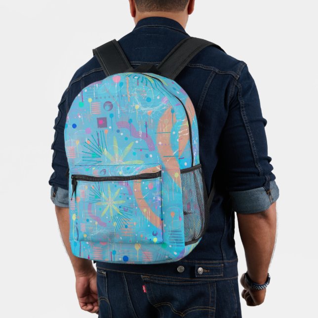 Blue Pastels Dream Abstract  Printed Backpack (Insitu (Model))