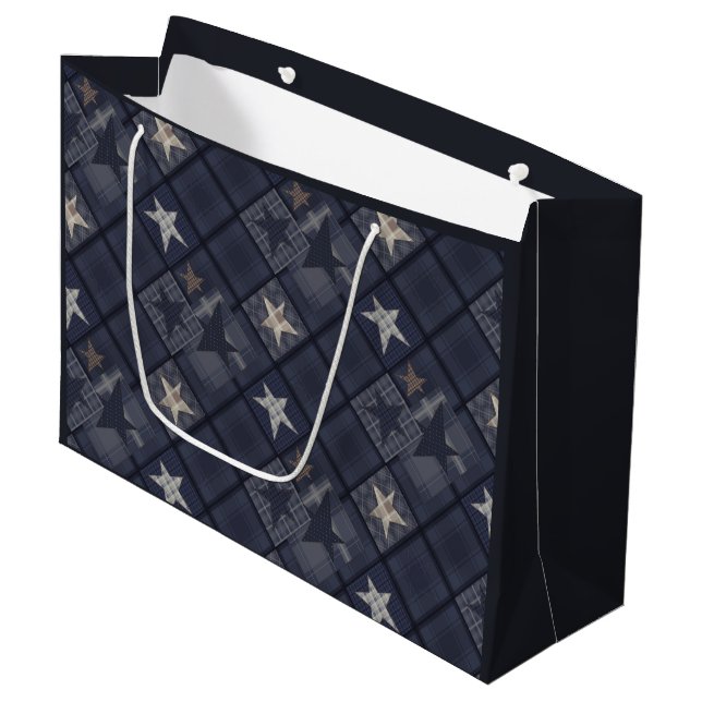 Blue patch large gift bag (Front Angled)