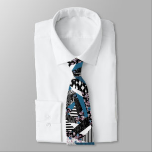 Blue patchwork, popular, patchwork, folk, rustic, tie