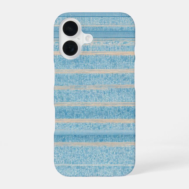 Blue Patchwork Stripe Phone Case (Back)