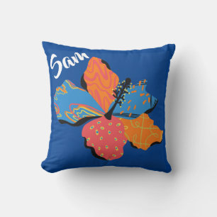 Blue Patchwork Throw Pillow