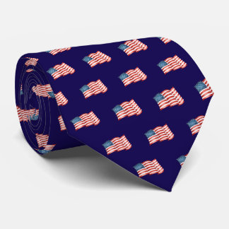 Blue Patriotic American Flag Tie