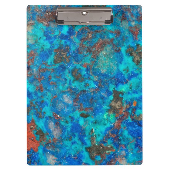 Blue patterened Shattuckite Clipboard (Front)