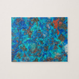Blue patterened Shattuckite Jigsaw Puzzle