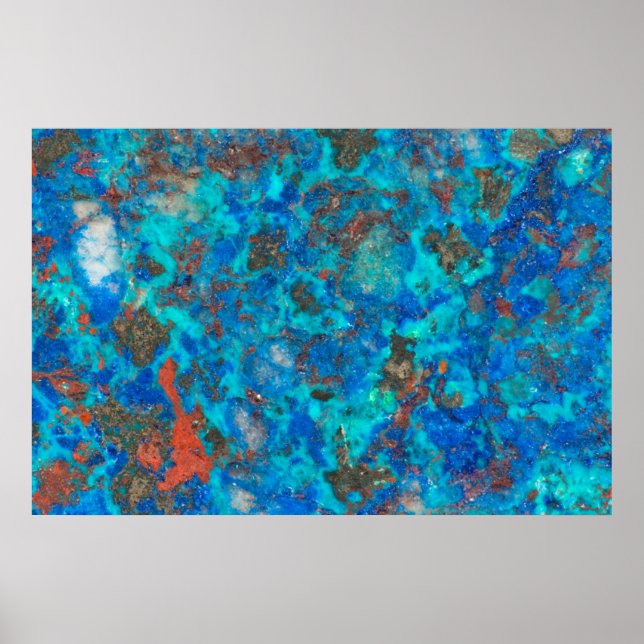Blue patterened Shattuckite Poster (Front)