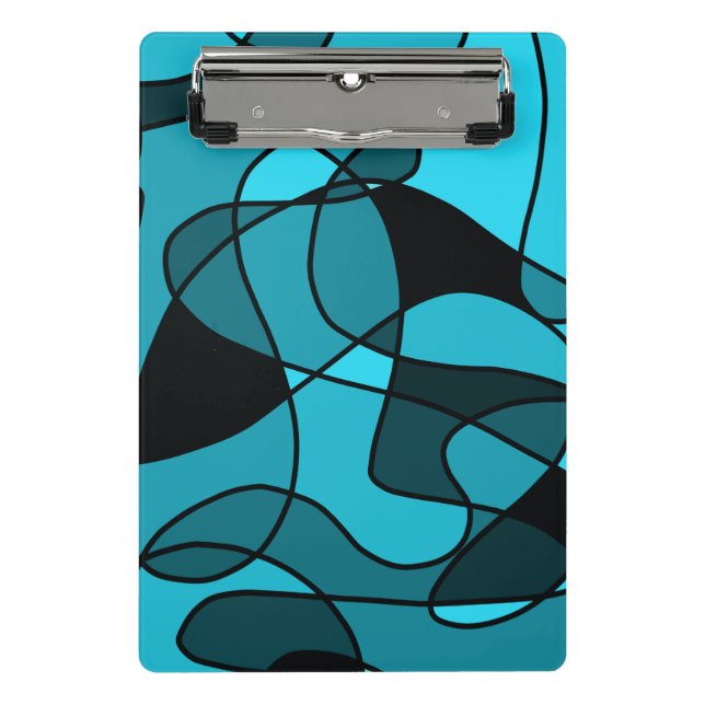 blue Pattern 3 Ring Binder Mini Clipboard (Front)