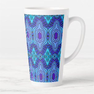 Blue pattern aluminium water bottle latte mug