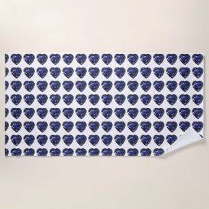 Blue Pattern  Beach Towel