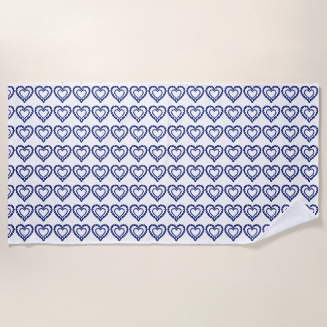 Blue Pattern  Beach Towel (Front)