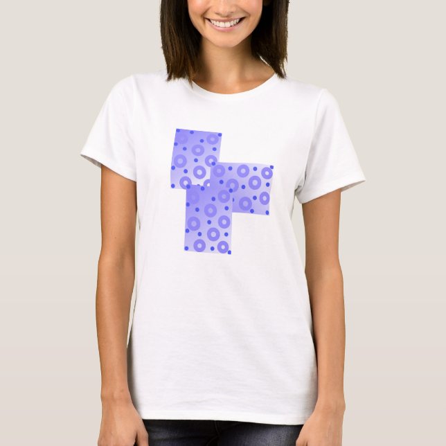 Blue Pattern Circles and Dots T-Shirt (Front)