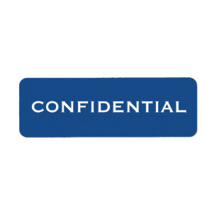 Blue Pattern CONFIDENTIAL label II