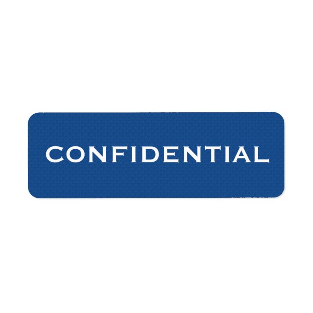 Blue Pattern CONFIDENTIAL label II (Front)