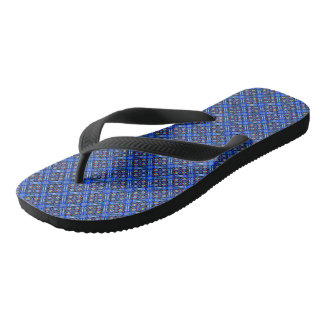Blue pattern flip flops