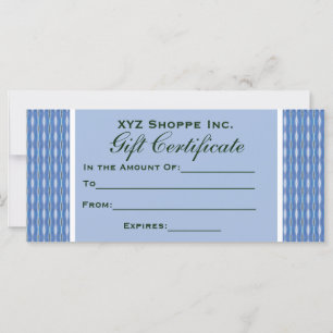blue pattern Gift Certificate