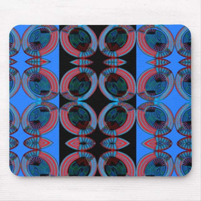 Blue Pattern Mouse Pad (Front)