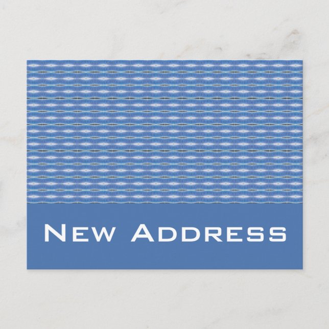 Blue Pattern Moving Announcement Postcard (Front)