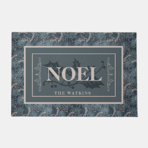 Blue Pattern NOEL, Personalised Christmas Doormat
