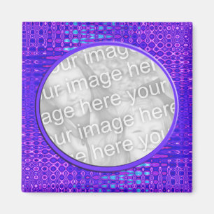 blue pattern photoframe magnet