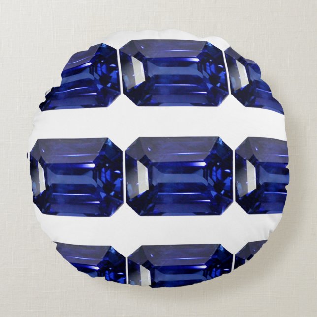 Blue Pattern Round Cushion (Front)