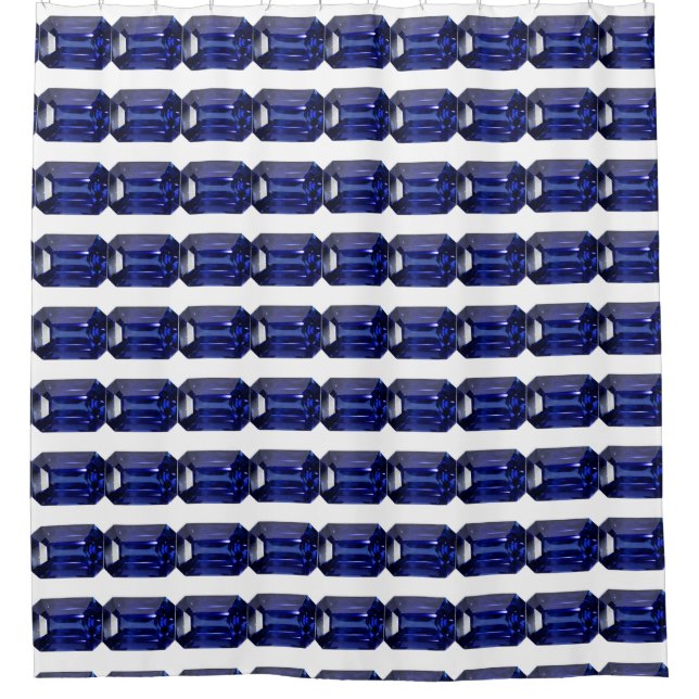 Blue Pattern Shower Curtain (Front)